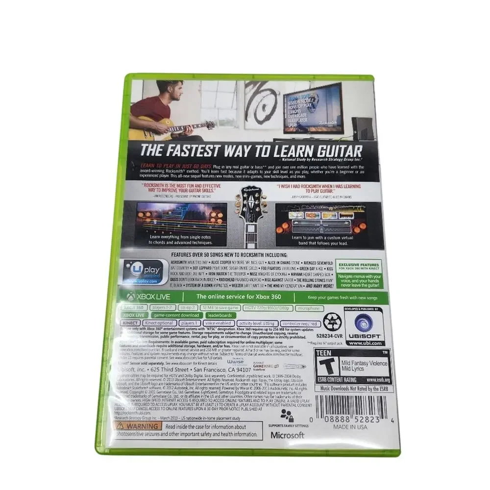 Rocksmith 2014 Edition for Xbox 360 Learn Guitar Video Game Microsoft